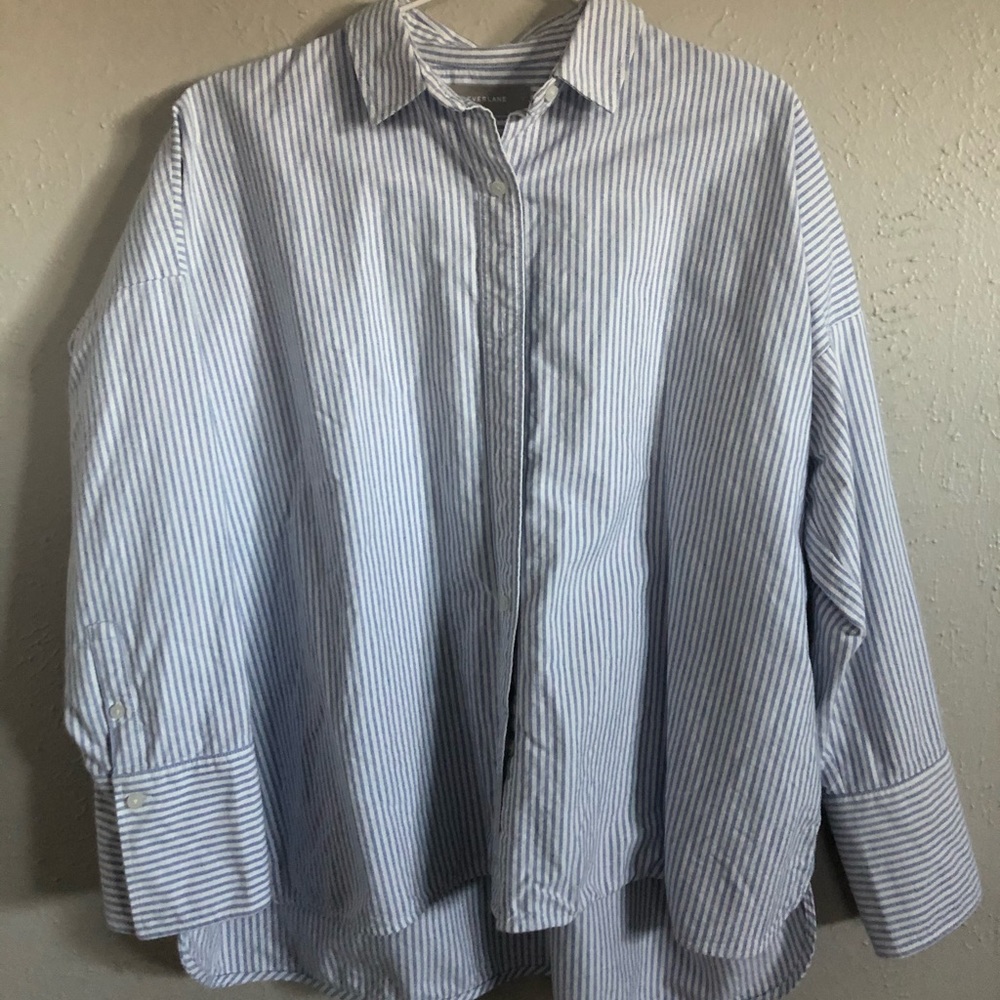 Everlane Square striped button down